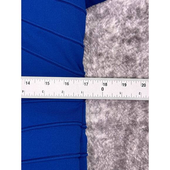 Escada Dress 42 / US 12 Womens Blue Bodycon Illusion Paneled Sheath Knee Midi - Picture 5 of 9